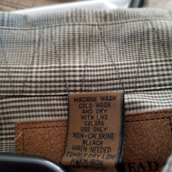 ☘️Host Pick☘️Duck Head Classic Brown Plaid Down Collar N Front Casual LS Shirt - Picture 8 of 9